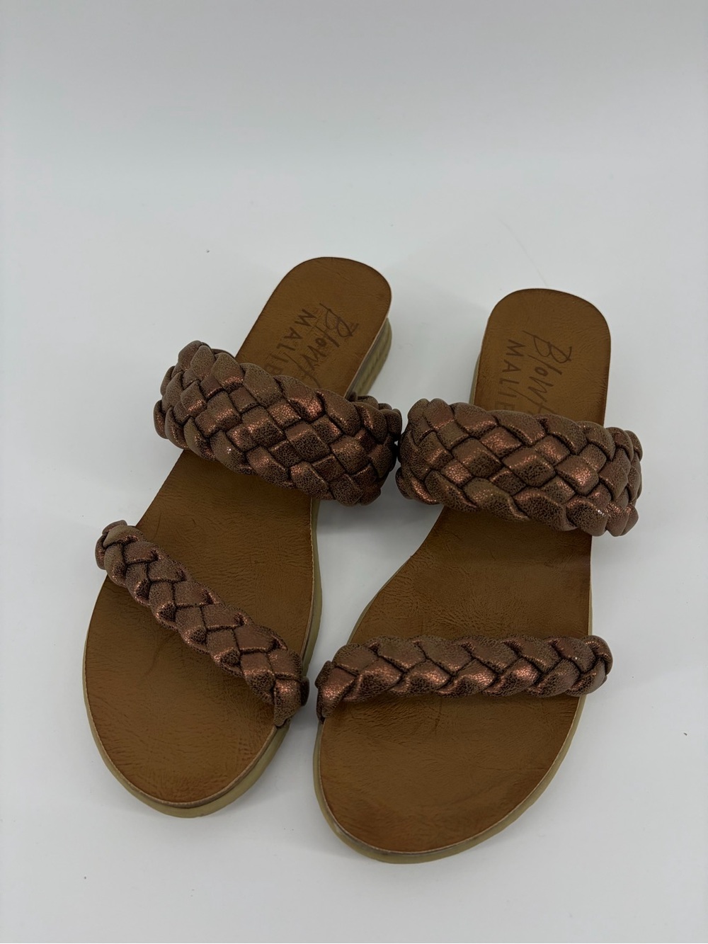 Blowfish Braided Metallic Bronze‎ Slide Sandals - Women